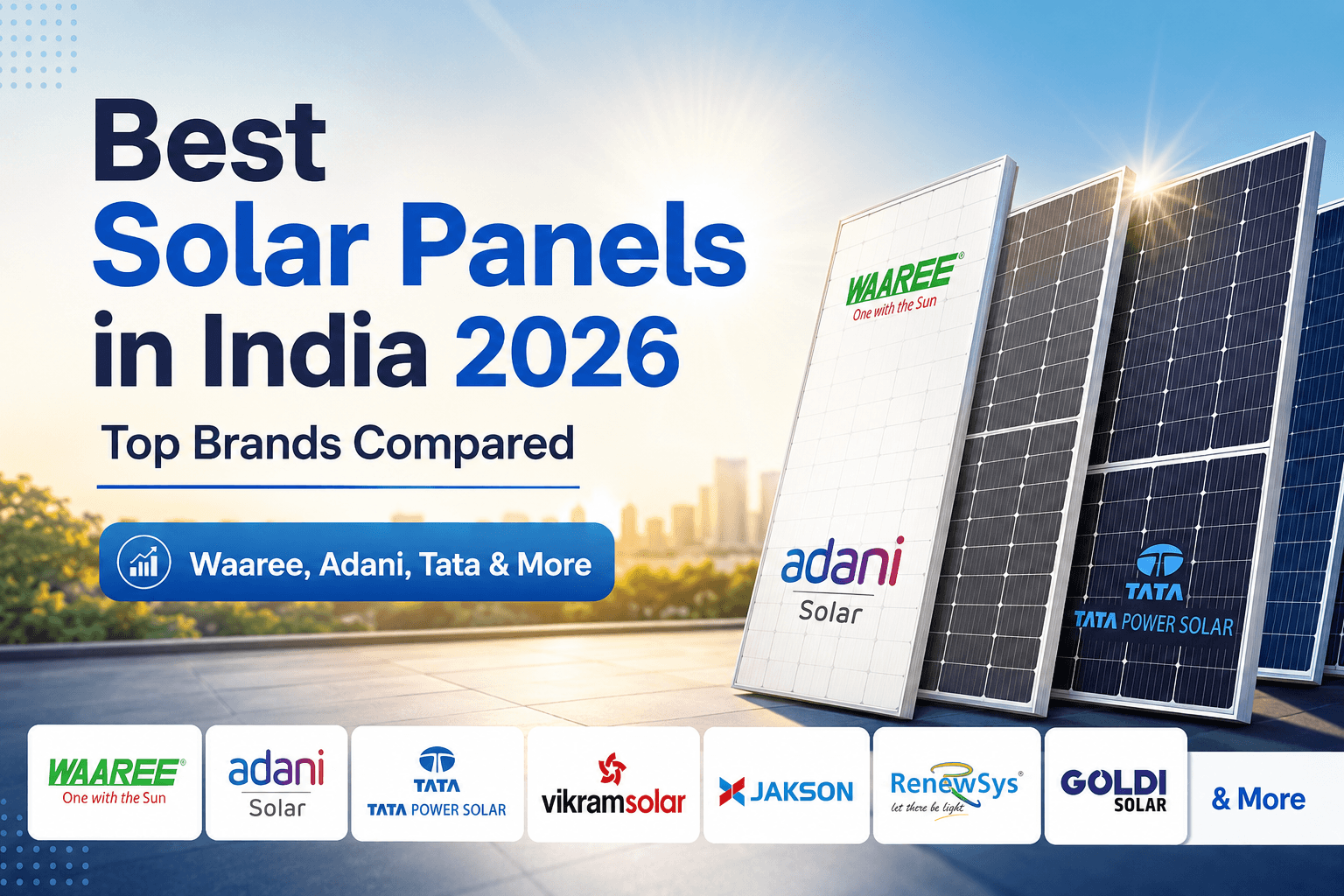 Best Solar Panels in India 2026 - Top Brands Compared (Waaree, Adani, Tata & More)